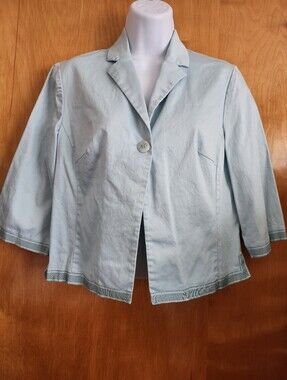 Requirements Light Single-Button Cotton Blazer Size 8